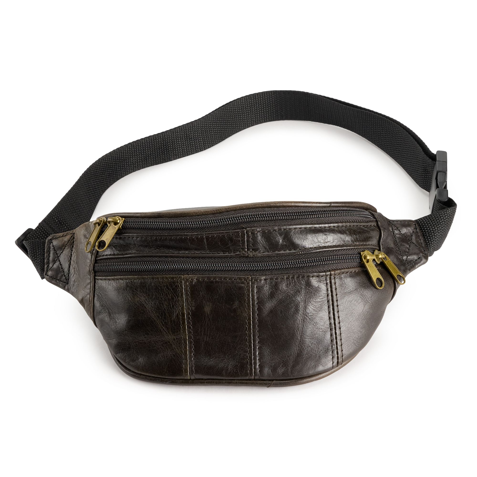 AmeriLeather Leather Fanny Pack, Brown Brown