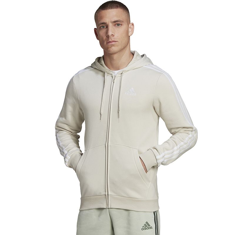 Mens adidas Essential Fleece Hoodie, Size: XL, Lt Beige
