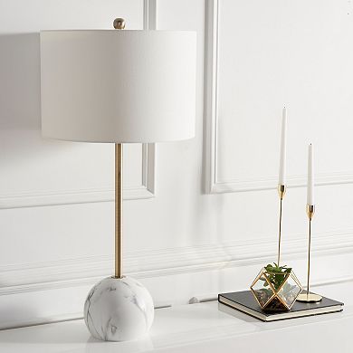 Safavieh Kyrene Table Lamp - Marble Base and Brass Finish