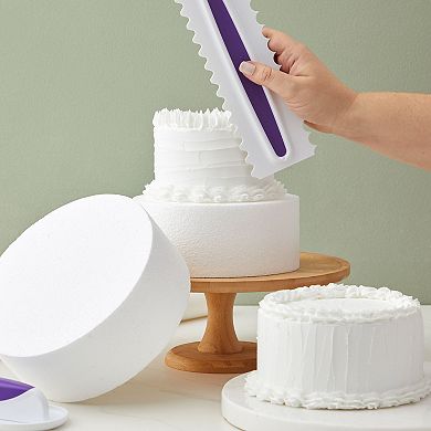 4 Tiers Foam Round Shape Mini Cake Dummy Set Foam For Crafts, White, 5 To 8 Inch