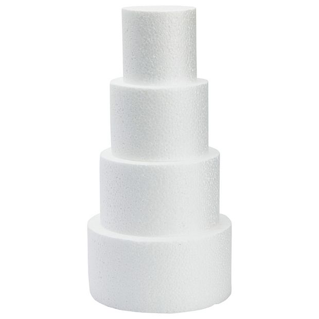 4pc ROUND CAKE DUMMY set w/round edges 3 Thick 6 to 12 EPS Foam Wedding  Fake