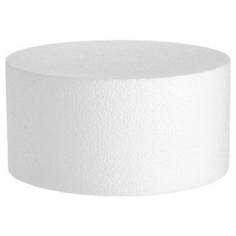 Round Foam Cake Dummy For Decorating And Wedding Display 8 X 4 Inch White