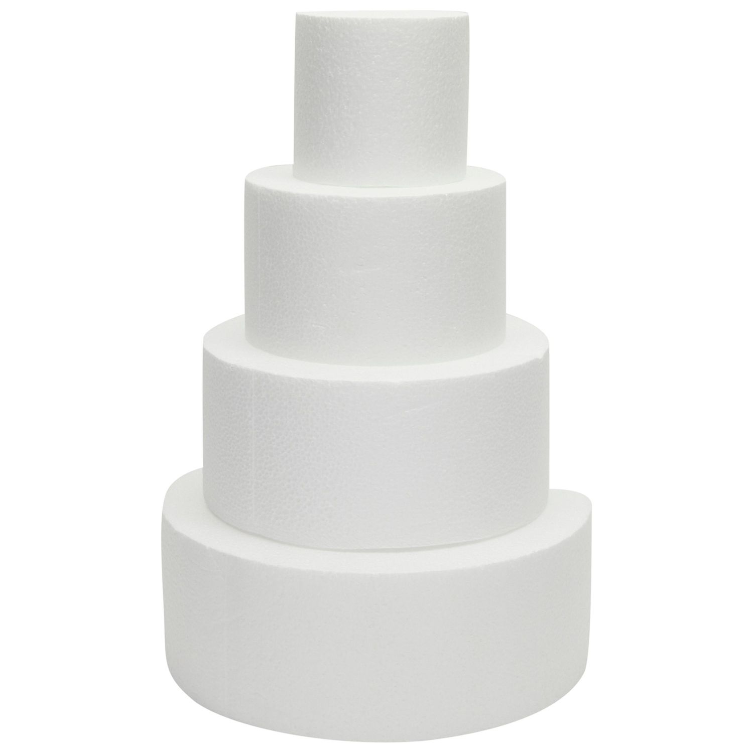 4 Piece White Round Cake Dummy Tier Set, Foam Fake Cake in 4 Sizes for  Decorating and Crafts, Baking Displays, Wedding Cake Design, Birthday  Cakes