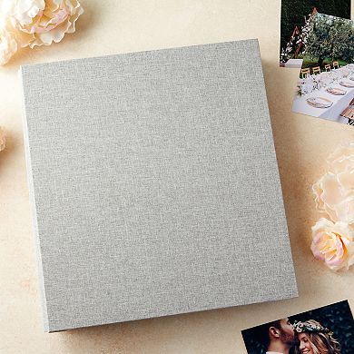 Large Photo Album For 1000 Photos, 4x6 Photo Albums With Pockets, Grey Linen Cover (14 X 13 X 3 In)