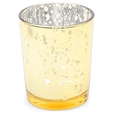 Juvale Mercury Glass Votive Candle Holders (2.2 x 2.2 x 2.6 in, Gold, 24 Pack)