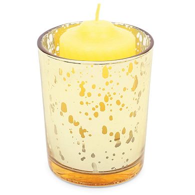 Juvale Mercury Glass Votive Candle Holders (2.2 x 2.2 x 2.6 in, Gold, 24 Pack)