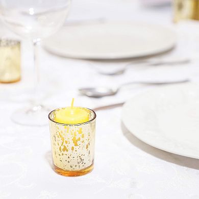 24 Pack Gold Votive Candle Holders, Mercury Glass Tealight Décor 2.2x2.2x2.6”