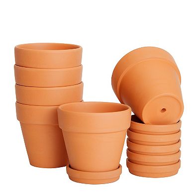 Juvale 4-inch 6 Pack Small Terracotta Pots with Saucer and Drainage Hole