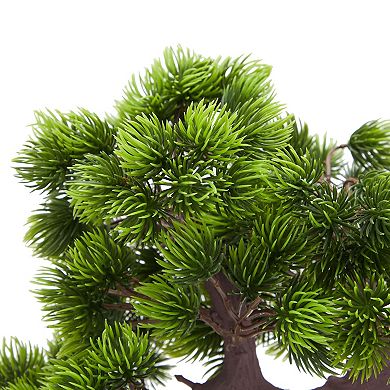 Artificial Bonsai Tree , Fake Plant Decoration, Potted Artificial House Plants, Japanese Pine for Desktop, Zen Garden, Home Decor (10 x 9.4 In)