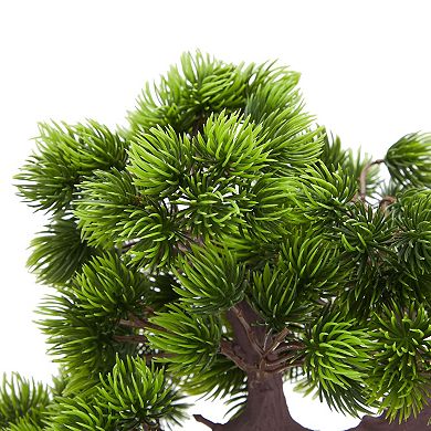 Artificial Fake Bonsai Tree for Office Desk, Potted Japanese Pine (10 x 9 In)