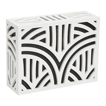Wood Doorbell Chime Cover Box Only, Corinthian Style Pattern, White (8 x 6 x 3 in