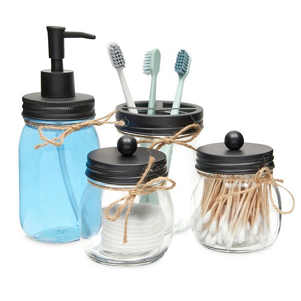 MASON JAR Bathroom Decor SET 3 piece, Soap Lotion Pump Dispenser