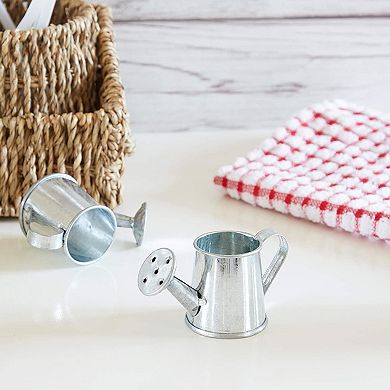 Mini Galvanized Metal Decorative Watering Can (3 x 1.6 In, 12 Pack)