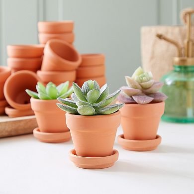 16-Pack Terra Cotta Pots with Saucer and Drain Hole, Planters for Flowers