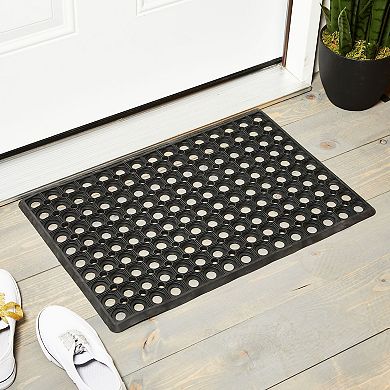 Rubber Mat, Nonslip Doormat for Indoor, Outdoor (23.5 x 15.75 in)