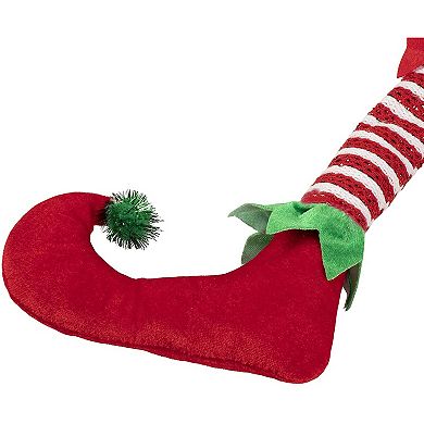 Christmas Apron Elf Hanging Legs Costume Kids Xmas Holiday Party Decor 35x23"
