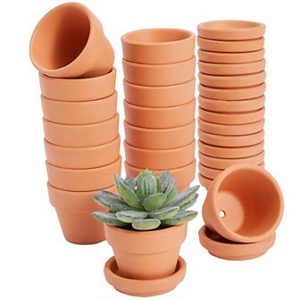 16-Pack 1.9 in Terracotta Pots with Saucer, Clay Planters for Flowers