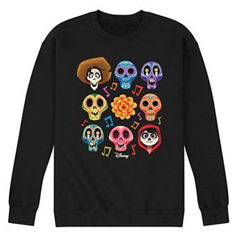 Disney / Pixar's Coco Men's Character Grid Sugar Skull Fleece Sweatshirt