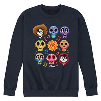 Disney / Pixar's Coco Men's Character Grid Sugar Skull Fleece Sweatshirt