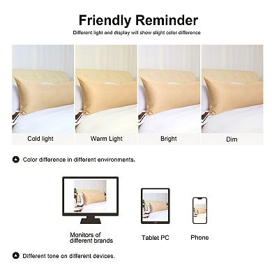 Zippered Silky Satin Long Body Pillow Cases Covers Body(20"x54")