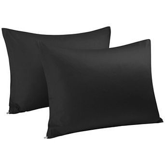 Egyptian Cotton Pillow Cases Hidden Zipper 2 Pack Standard(20"x26")