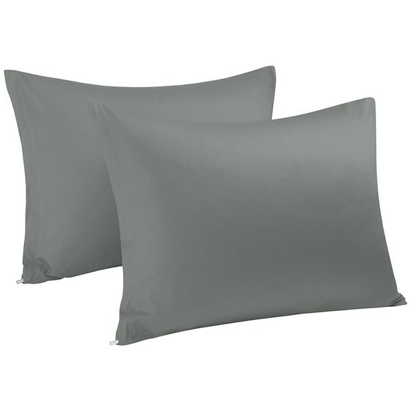 Egyptian Cotton Pillow Cases Hidden Zipper 2 Pack Standard(20"x26")