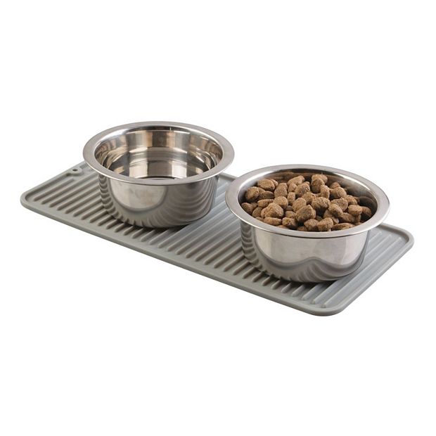 mDesign Silicone Pet Food/Water Bowl Feeding Mat for Dogs