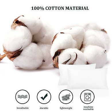 Pillowcase Set of 2 Soft Cotton with Zipper Standard(20"x26")
