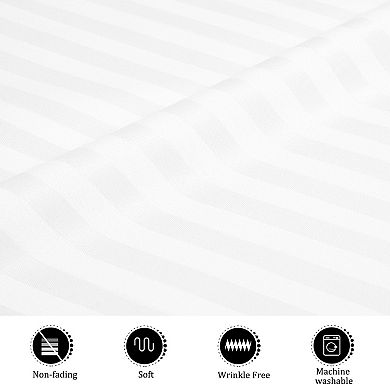 Set of 2 Soft Striped Pillowcases Envelope Closure Queen(20"x30")