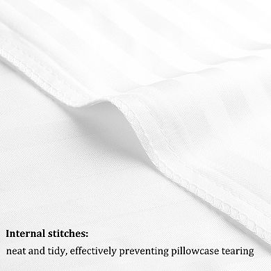 Set of 2 Soft Striped Pillowcases Envelope Closure Queen(20"x30")