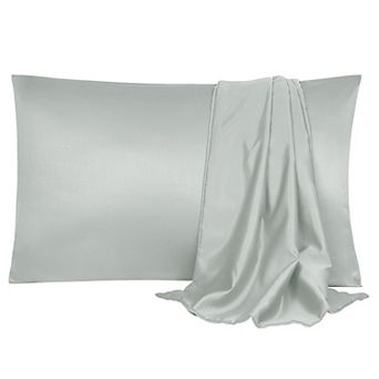 Soft Silk Satin Pillowcases for Hair and Skin with Envelope 2 pc Queen(20"x30")