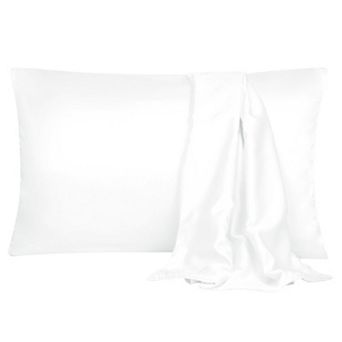 Soft Silk Satin Pillowcases for Hair and Skin with Envelope 2 pc Queen(20"x30")