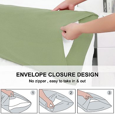 Set of 2 Body Pillow Cover Envelope Closure Microfiber Body 20"x54"