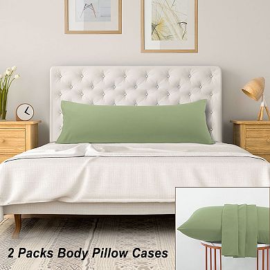 Set of 2 Body Pillow Cover Envelope Closure Microfiber Body 20"x54"