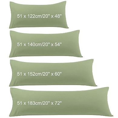 Set of 2 Body Pillow Cover Envelope Closure Microfiber Body 20"x54"