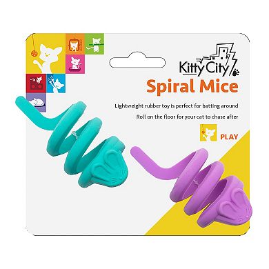 Kitty City Multi-Colored Spiral Mice Toys 2-Pack