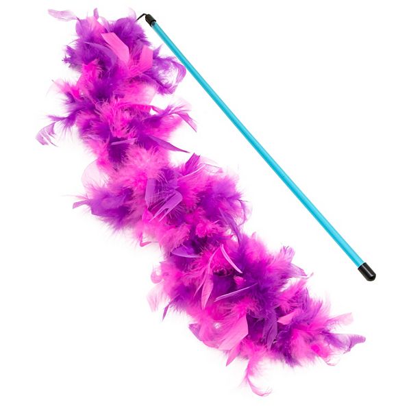 Kitty City Purple Feather Boa Cat Wand - Purple