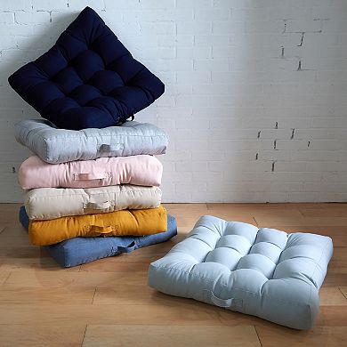 Sorra Home 24" Square Floor Pillow with Handle