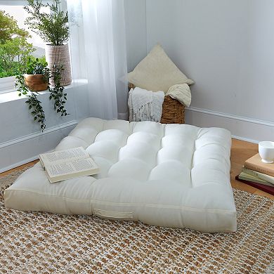 Sorra Home 24" Square Floor Pillow with Handle