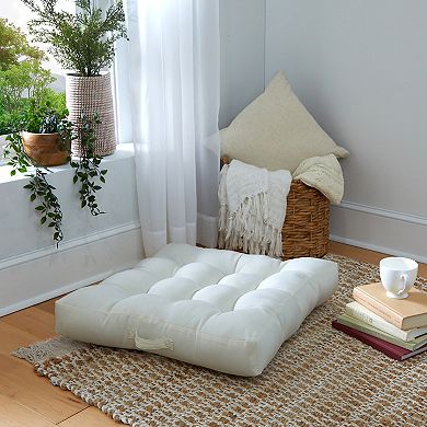 Sorra Home 40" Square Floor Pillow with Handle