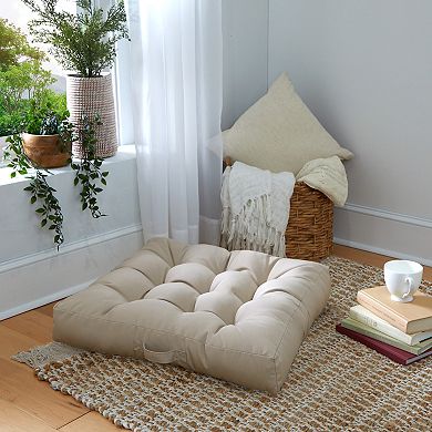 Sorra Home Sunbrella 40" Square Floor Pillow with Handle
