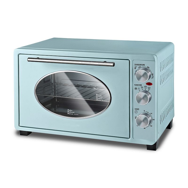Americana by Elite 6-Slice Vintage Diner Countertop Toaster Oven, Blue, 6 S