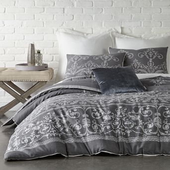 Levtex Home Belvedere Charcoal Twin 2 pc Duvet Set