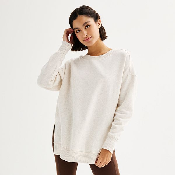 Juniors' SO® Oversized Weekend Tunic - Oatmeal Heather (SMALL)