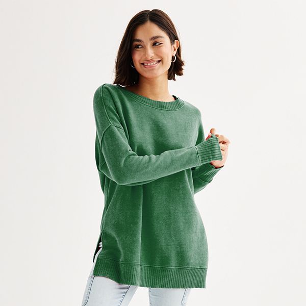 Juniors' SO® Oversized Weekend Tunic - Pacific Pine (X SMALL)