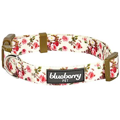 Blueberry Pet Spring Floral Ivory Dog Collar