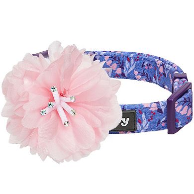 Blueberry Pet Floral Power & Pink Peony Accent Dog Collar 