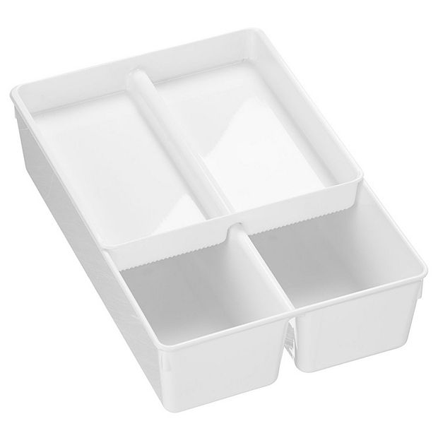 mDesign Stacking Plastic Storage Kitchen Bin with Pull-Out Drawer