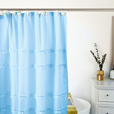 12 Pack Beach Shower Curtain Hooks, with Seahorses, Starfish, and Seashells