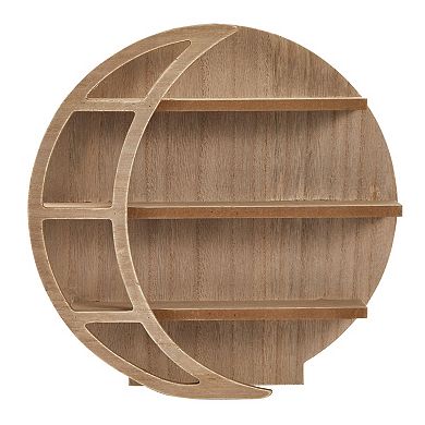 Wood Crystal Display Shelf for Stones, Rustic Home Décor Bathroom Wall, 12x12x3"